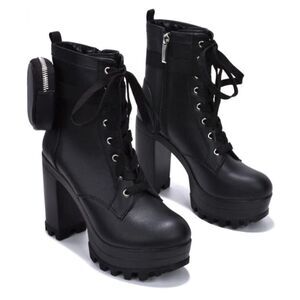 Cape Robbin Monik Platform Chelsea Ankle Boots with Chunky Block Heels Booties M